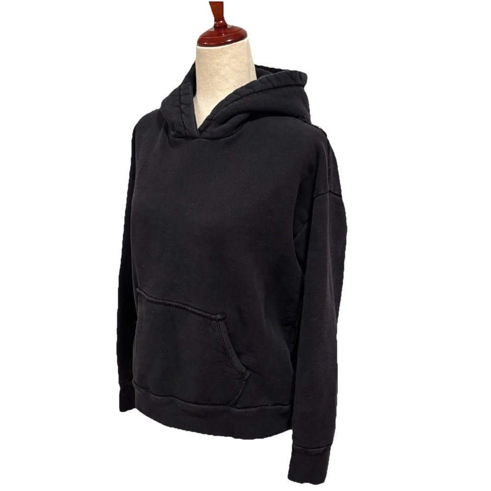 Simon Miller Cotton Oversized Hoodie Sweatshirt Black Sz 0 XS Pullover USA Made